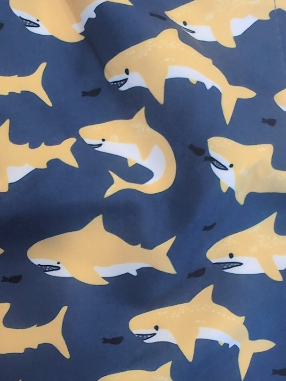 Kids Navy Shark Print Swim Trunks - Picture 3 of 6